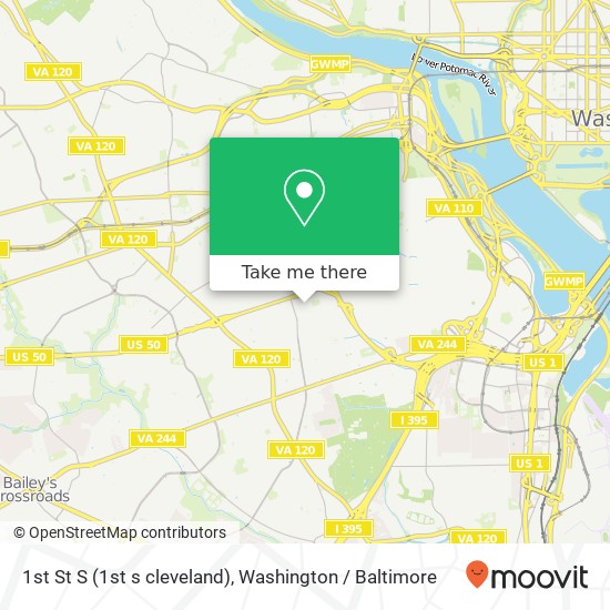 Mapa de 1st St S (1st s cleveland), Arlington, VA 22204