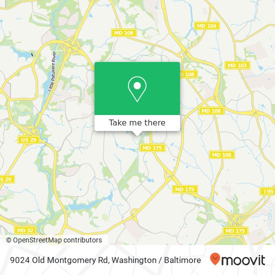 Mapa de 9024 Old Montgomery Rd, Columbia, MD 21045