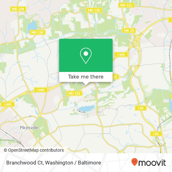 Mapa de Branchwood Ct, Pikesville, MD 21208