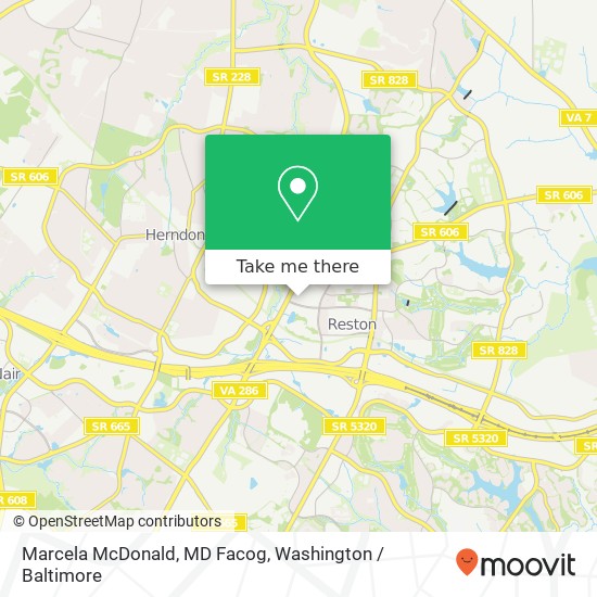 Mapa de Marcela McDonald, MD Facog, Town Center Dr