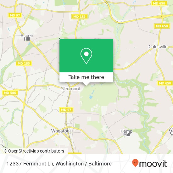 Mapa de 12337 Fernmont Ln, Silver Spring, MD 20902