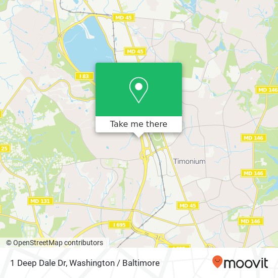 Mapa de 1 Deep Dale Dr, Lutherville Timonium, MD 21093