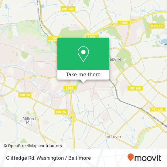 Cliffedge Rd, Pikesville, MD 21208 map