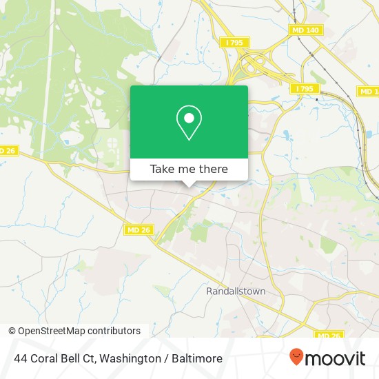 Mapa de 44 Coral Bell Ct, Owings Mills, MD 21117