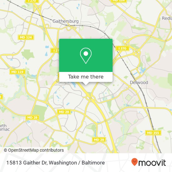 Mapa de 15813 Gaither Dr, Gaithersburg, MD 20877