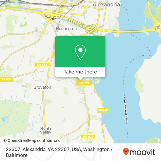 Mapa de 22307, Alexandria, VA 22307, USA