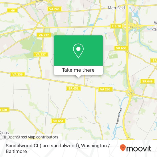 Mapa de Sandalwood Ct (laro sandalwood), Fairfax, VA 22031