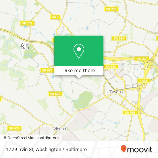 1729 Irvin St, Vienna, VA 22182 map