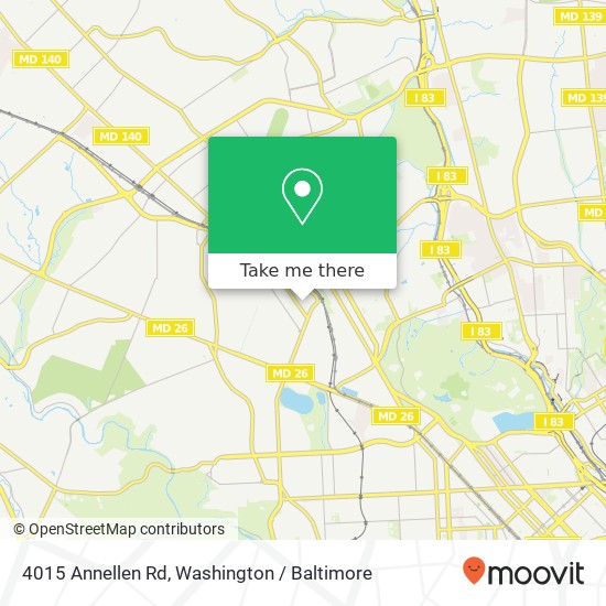 Mapa de 4015 Annellen Rd, Baltimore, MD 21215