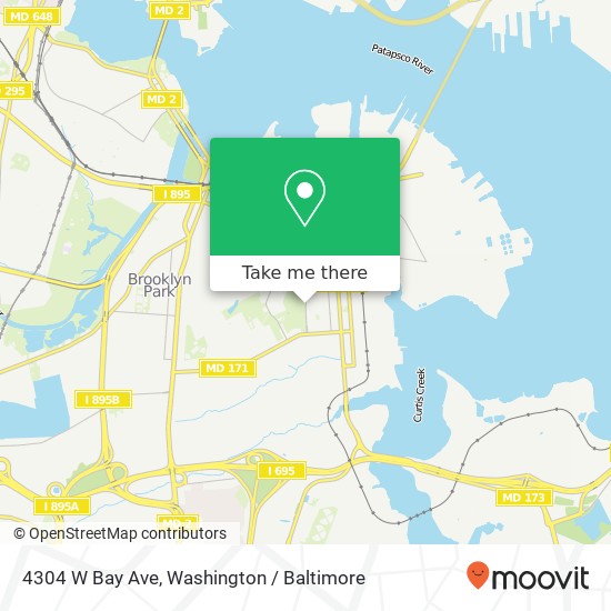 Mapa de 4304 W Bay Ave, Brooklyn, MD 21225