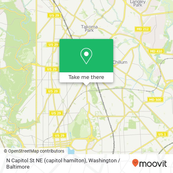 Mapa de N Capitol St NE (capitol hamilton), Washington, DC 20011