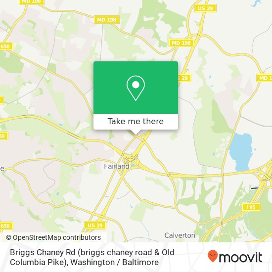 Mapa de Briggs Chaney Rd (briggs chaney road & Old Columbia Pike), Silver Spring, MD 20904