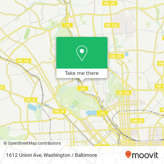 1612 Union Ave, Baltimore, MD 21211 map