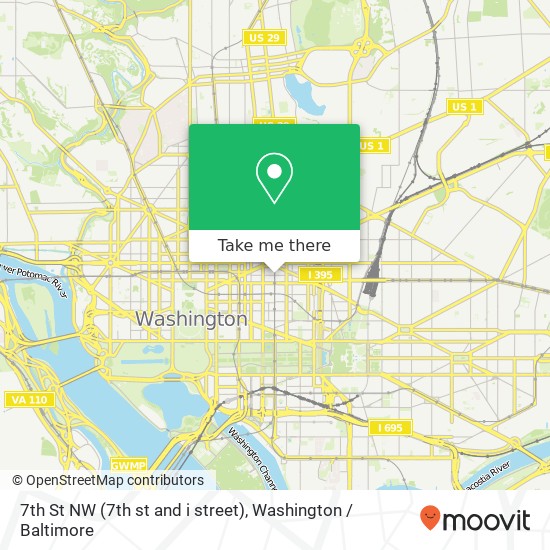 Mapa de 7th St NW (7th st and i street), Washington, DC 20001