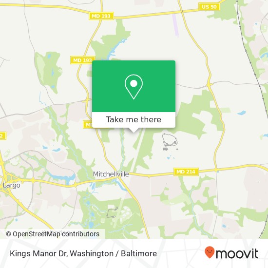 Mapa de Kings Manor Dr, Bowie, MD 20721