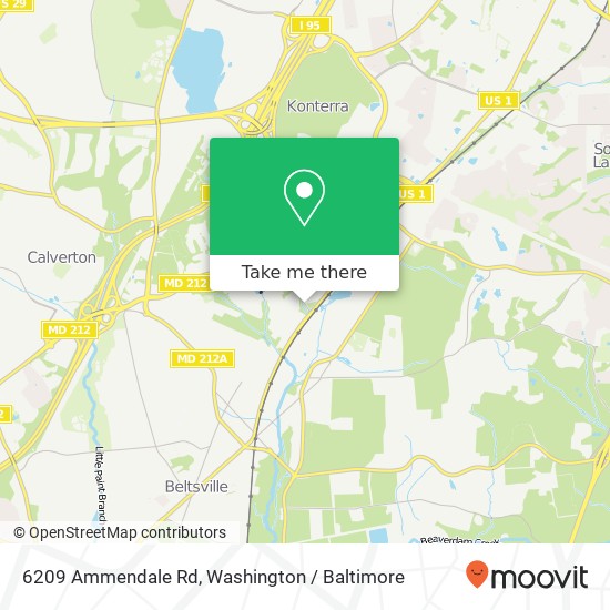 Mapa de 6209 Ammendale Rd, Beltsville, MD 20705