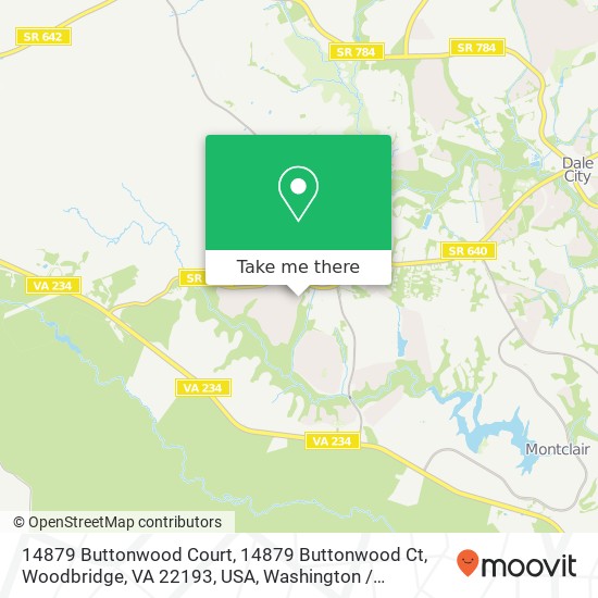 Mapa de 14879 Buttonwood Court, 14879 Buttonwood Ct, Woodbridge, VA 22193, USA