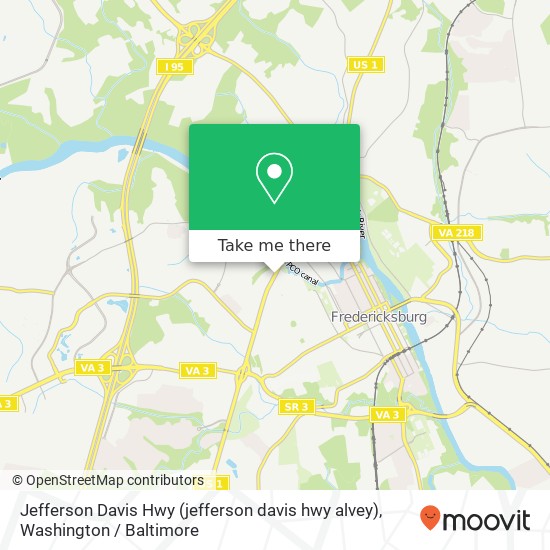 Mapa de Jefferson Davis Hwy (jefferson davis hwy alvey), Fredericksburg, VA 22401