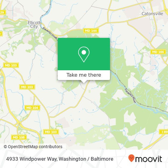 Mapa de 4933 Windpower Way, Ellicott City, MD 21043