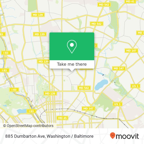 Mapa de 885 Dumbarton Ave, Baltimore, MD 21218