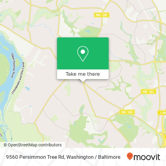 9560 Persimmon Tree Rd, Potomac, MD 20854 map