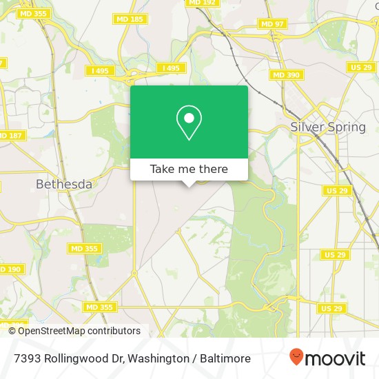 Mapa de 7393 Rollingwood Dr, Chevy Chase, MD 20815