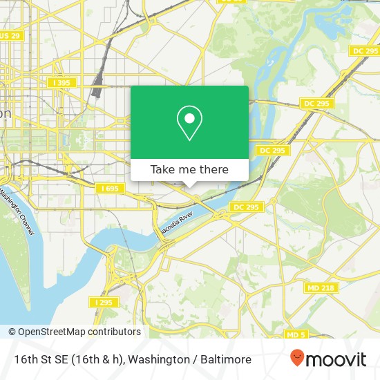 Mapa de 16th St SE (16th & h), Washington, DC 20003