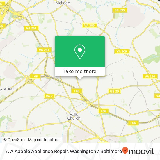 Mapa de A A Aapple Appliance Repair