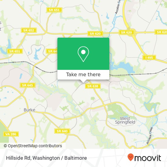 Mapa de Hillside Rd, Springfield, VA 22152