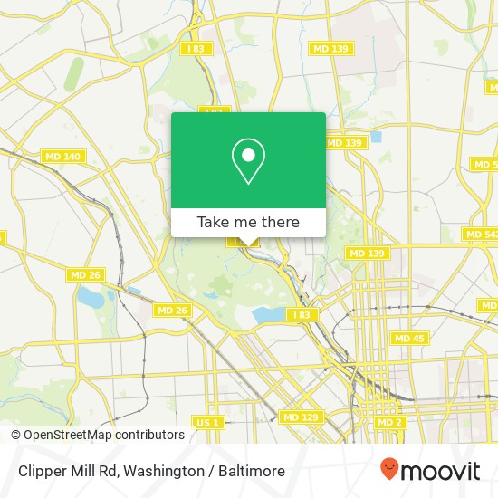 Mapa de Clipper Mill Rd, Baltimore, MD 21211
