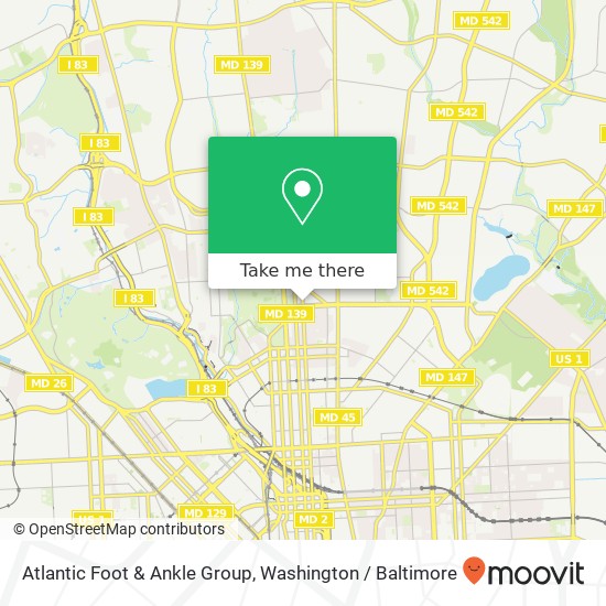 Atlantic Foot & Ankle Group, 3333 N Calvert St map