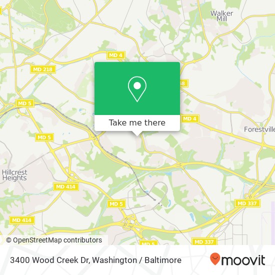 3400 Wood Creek Dr, Suitland (SILVER HILL), MD 20746 map