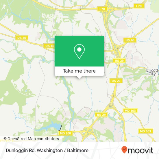 Mapa de Dunloggin Rd, Ellicott City, MD 21042