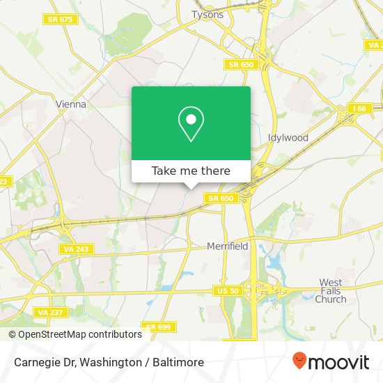 Mapa de Carnegie Dr, Vienna, VA 22180