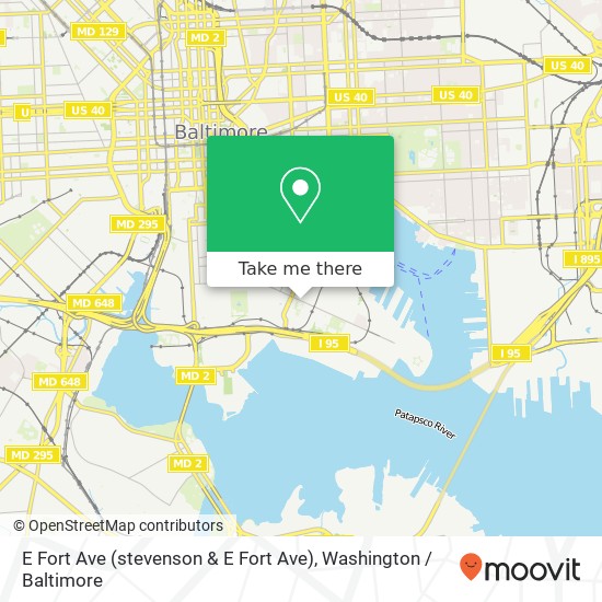 Mapa de E Fort Ave (stevenson & E Fort Ave), Baltimore, MD 21230