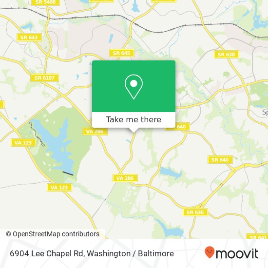 Mapa de 6904 Lee Chapel Rd, Burke, VA 22015