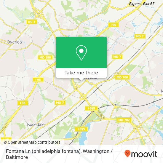 Mapa de Fontana Ln (philadelphia fontana), Rosedale, MD 21237