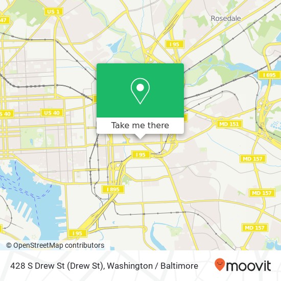 Mapa de 428 S Drew St (Drew St), Baltimore, MD 21224