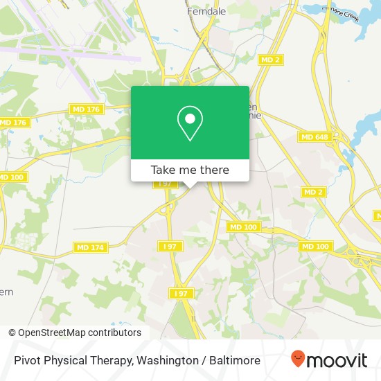 Mapa de Pivot Physical Therapy, 7711 Quarterfield Rd