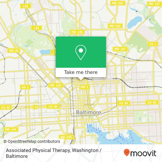 Mapa de Associated Physical Therapy, 11 E Mount Royal Ave