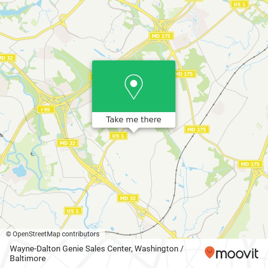 Wayne-Dalton Genie Sales Center, 8306 Patuxent Range Rd map
