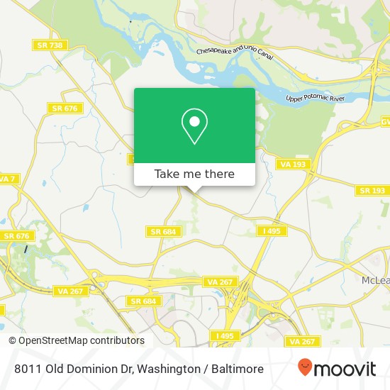 Mapa de 8011 Old Dominion Dr, McLean, VA 22102