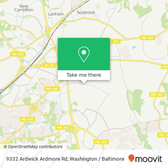 Mapa de 9332 Ardwick Ardmore Rd, Upper Marlboro, MD 20774