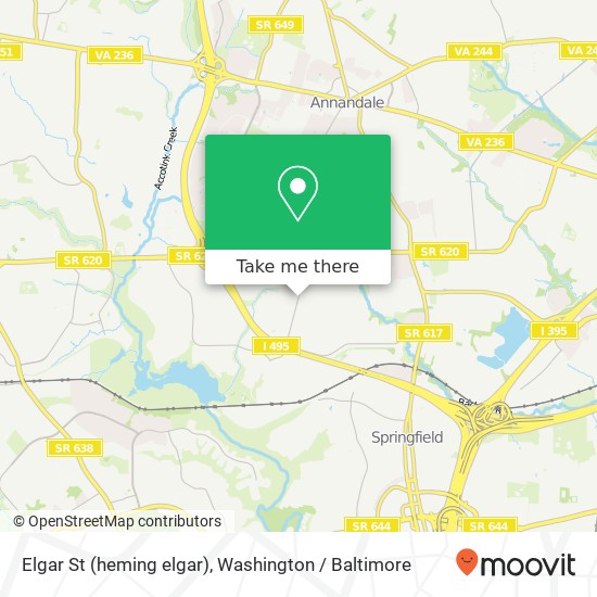 Mapa de Elgar St (heming elgar), Springfield, VA 22151