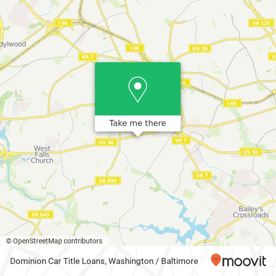 Dominion Car Title Loans, 6531 Arlington Blvd map