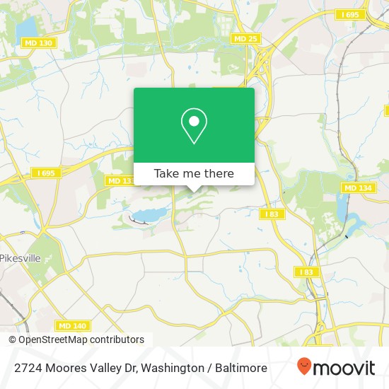 Mapa de 2724 Moores Valley Dr, Baltimore, MD 21209