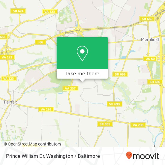 Mapa de Prince William Dr, Fairfax, VA 22031