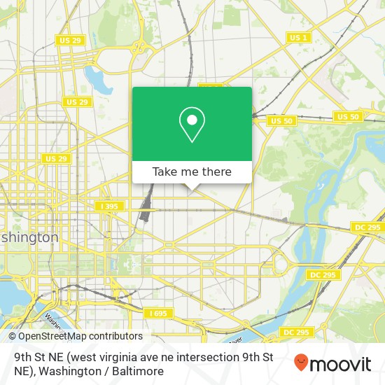 Mapa de 9th St NE (west virginia ave ne intersection 9th St NE), Washington, DC 20002