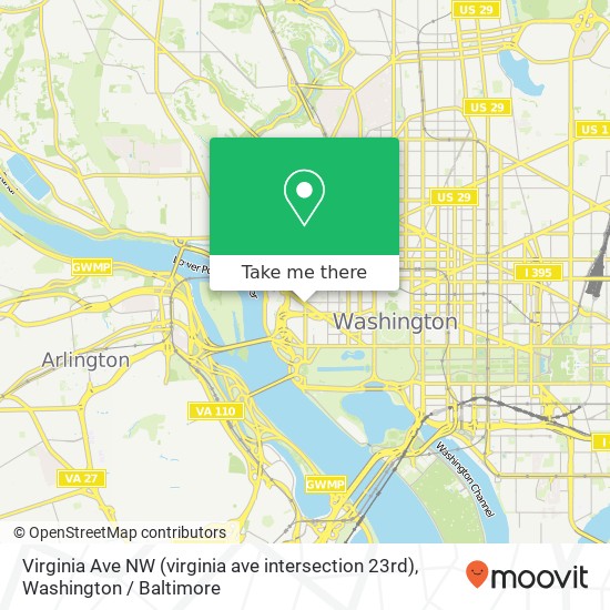 Mapa de Virginia Ave NW (virginia ave intersection 23rd), Washington, DC 20052