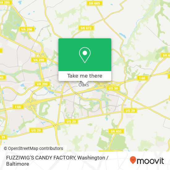 Mapa de FUZZIWIG'S CANDY FACTORY, Fairfax, VA 22033